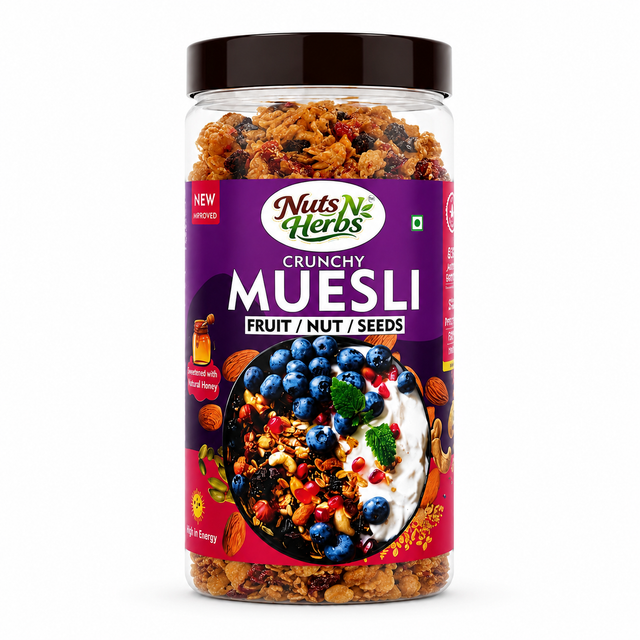 Muesli 400g | Crunchy Breakfast Cereal with Fruits, Nuts & Seeds