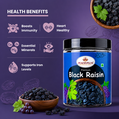 Seedless Black Raisins 250g | Kali Kishmish, Antioxidant & Fibre Rich
