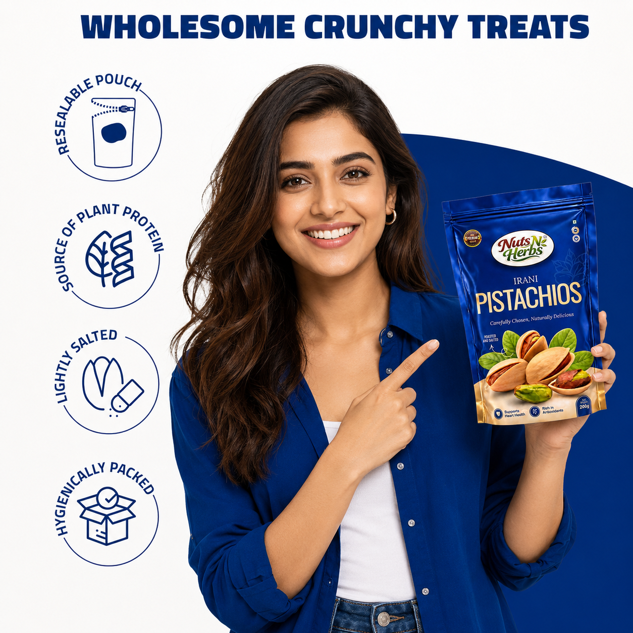 Roasted & Salted Pistachios 250g | Premium Shelled Pista