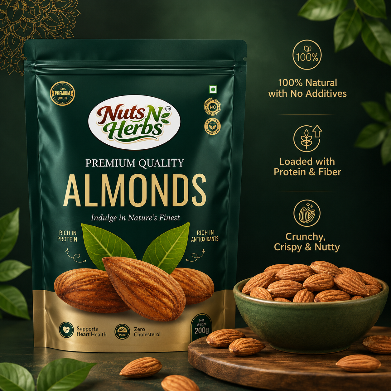 California Almonds 250g | Premium Whole Badam, Protein Rich