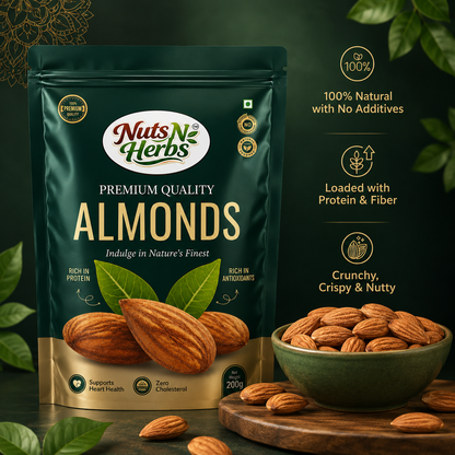 California Almonds 250g | Premium Whole Badam, Protein Rich