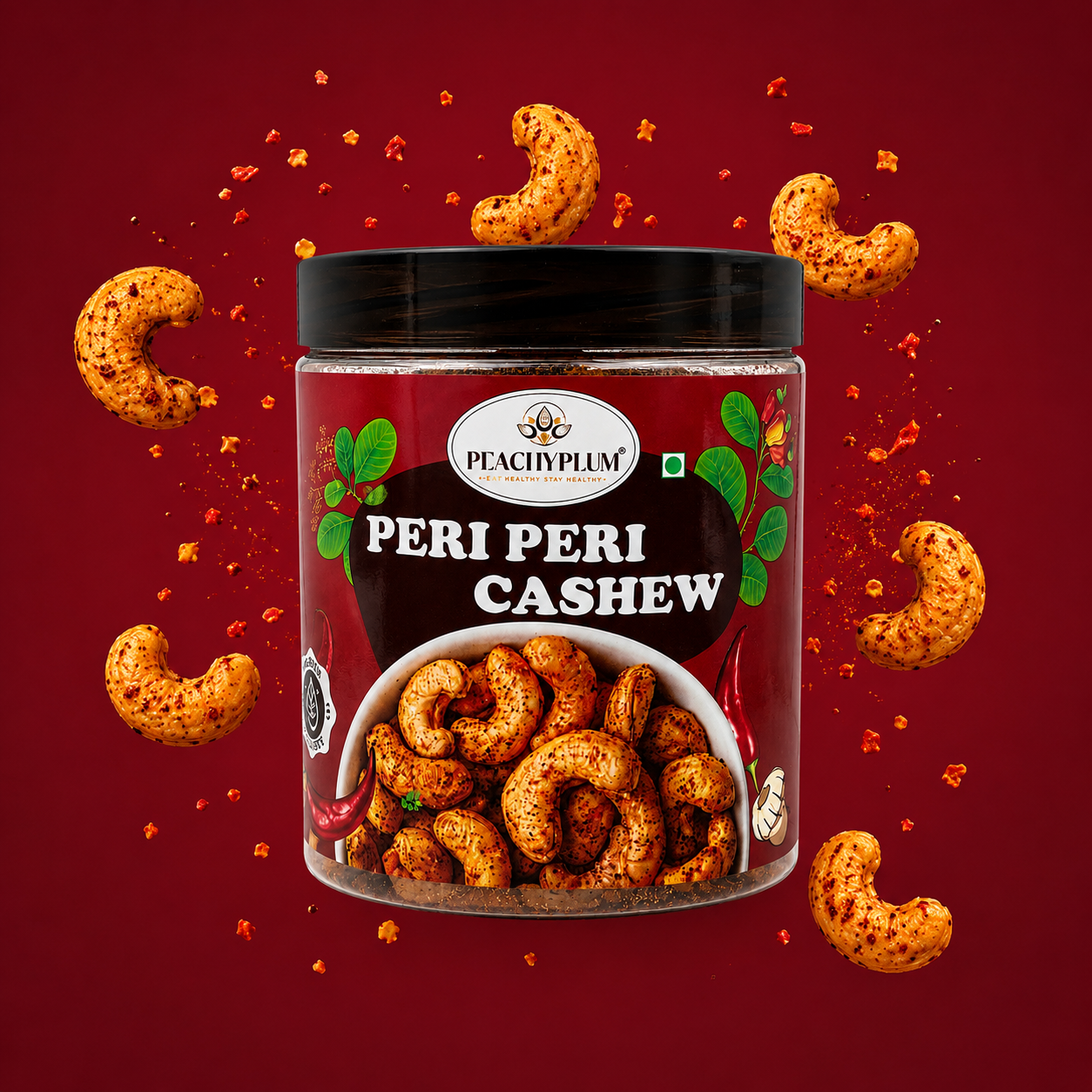 Peri Peri Cashews 200g | Spicy Roasted Kaju, Protein Rich Snack