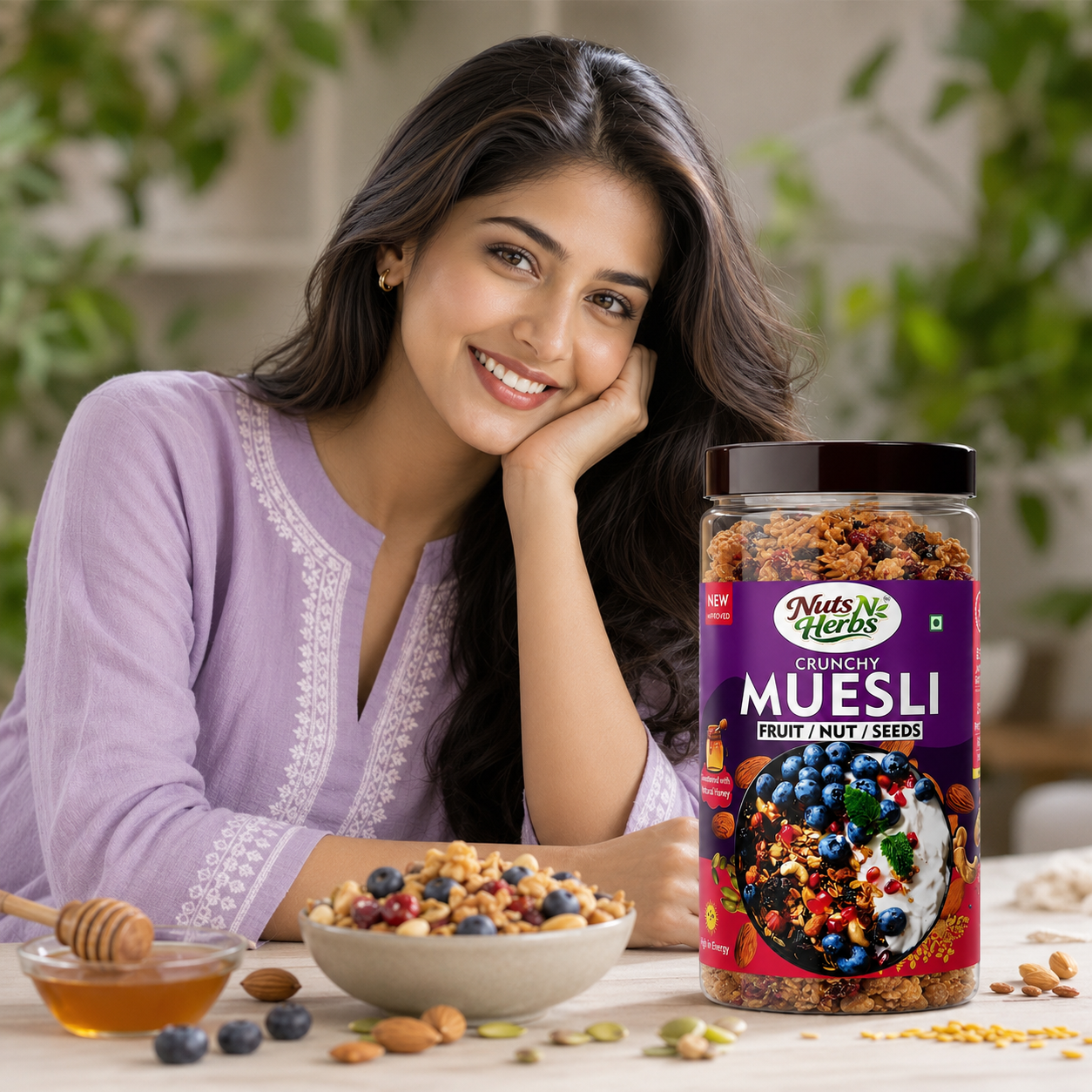 Muesli 400g | Crunchy Breakfast Cereal with Fruits, Nuts & Seeds