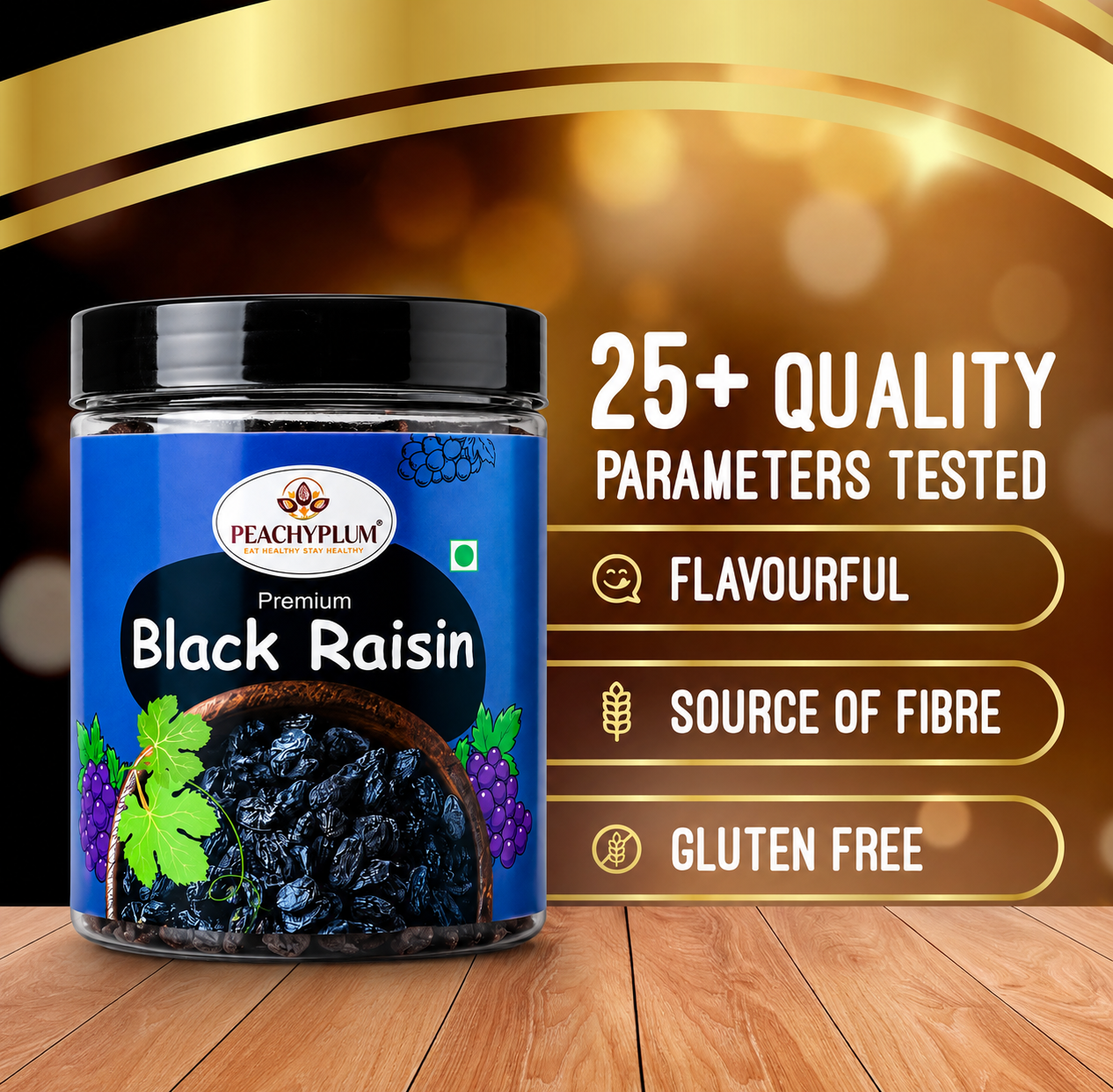 Seedless Black Raisins 250g | Kali Kishmish, Antioxidant & Fibre Rich