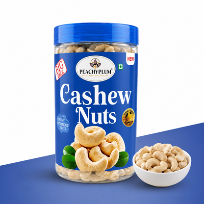 Premium Cashews W140, Jumbo Whole Kaju, 500g, High Protein, Cholesterol Free, Trans Fat Free, Source of Dietary Fibre