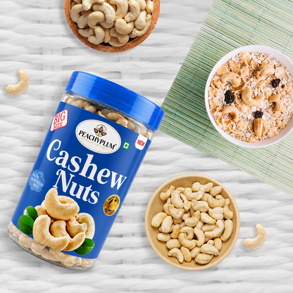 Premium Cashews W140, Jumbo Whole Kaju, 500g, High Protein, Cholesterol Free, Trans Fat Free, Source of Dietary Fibre