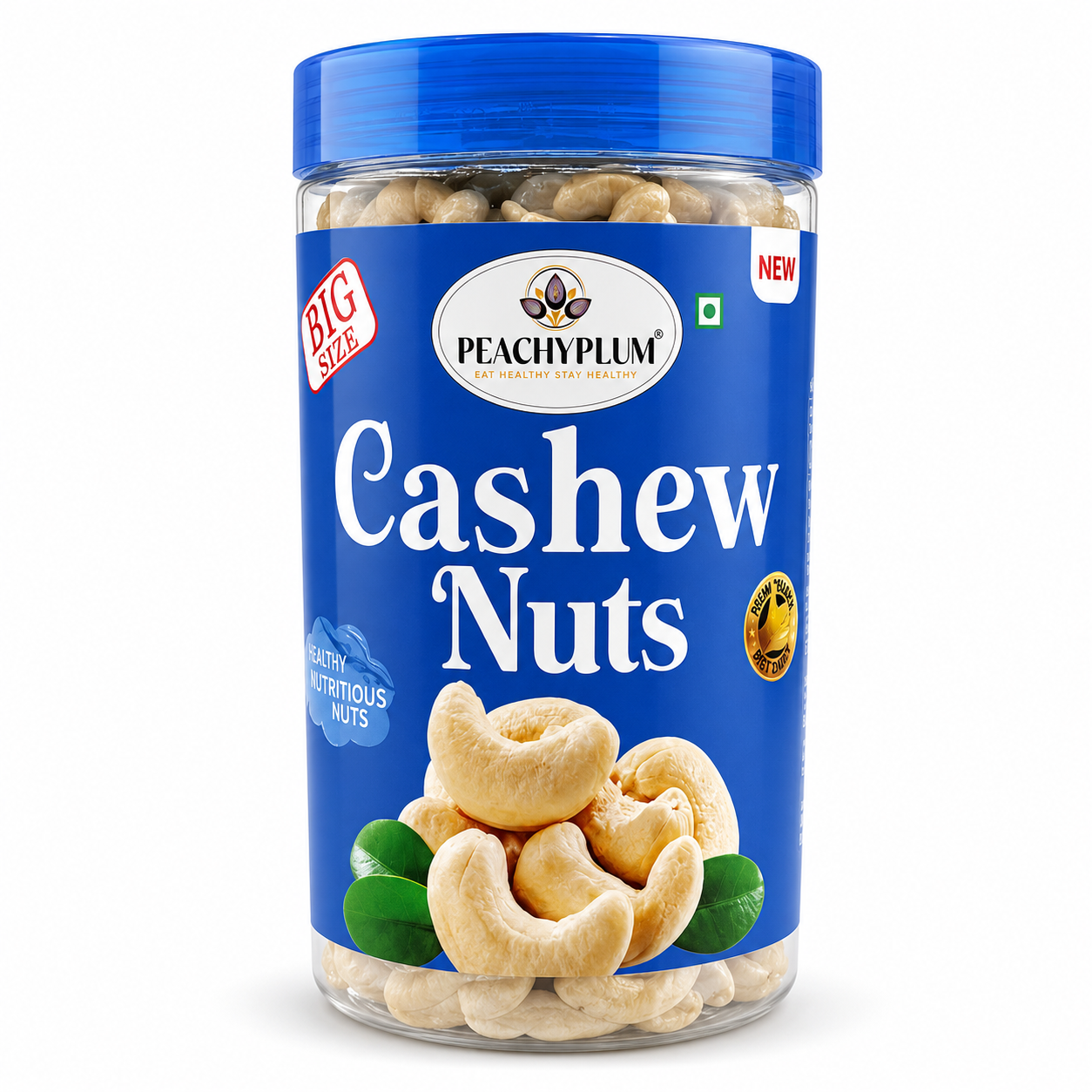 Premium Cashews W140, Jumbo Whole Kaju, 500g, High Protein, Cholesterol Free, Trans Fat Free, Source of Dietary Fibre