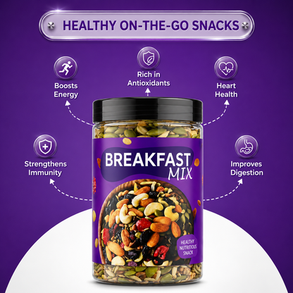 Nutnherbs healthy breakfast mix served in a bowl for nutritious morning breakfast